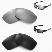 New Walleva Black + Titanium Polarized Replacement Lenses For Oakley Fives Squared Sunglasses